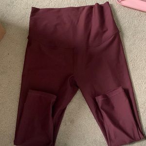 old navy burgundy active leggings